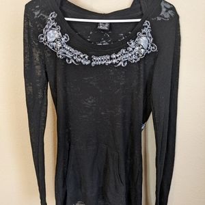 Women's Hooded Long sleeve Metal Mulisha Size Large